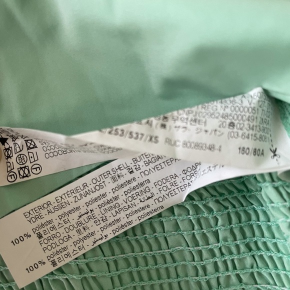NWT Zara One Puff Shoulder Green Crop Top - Picture 7 of 16